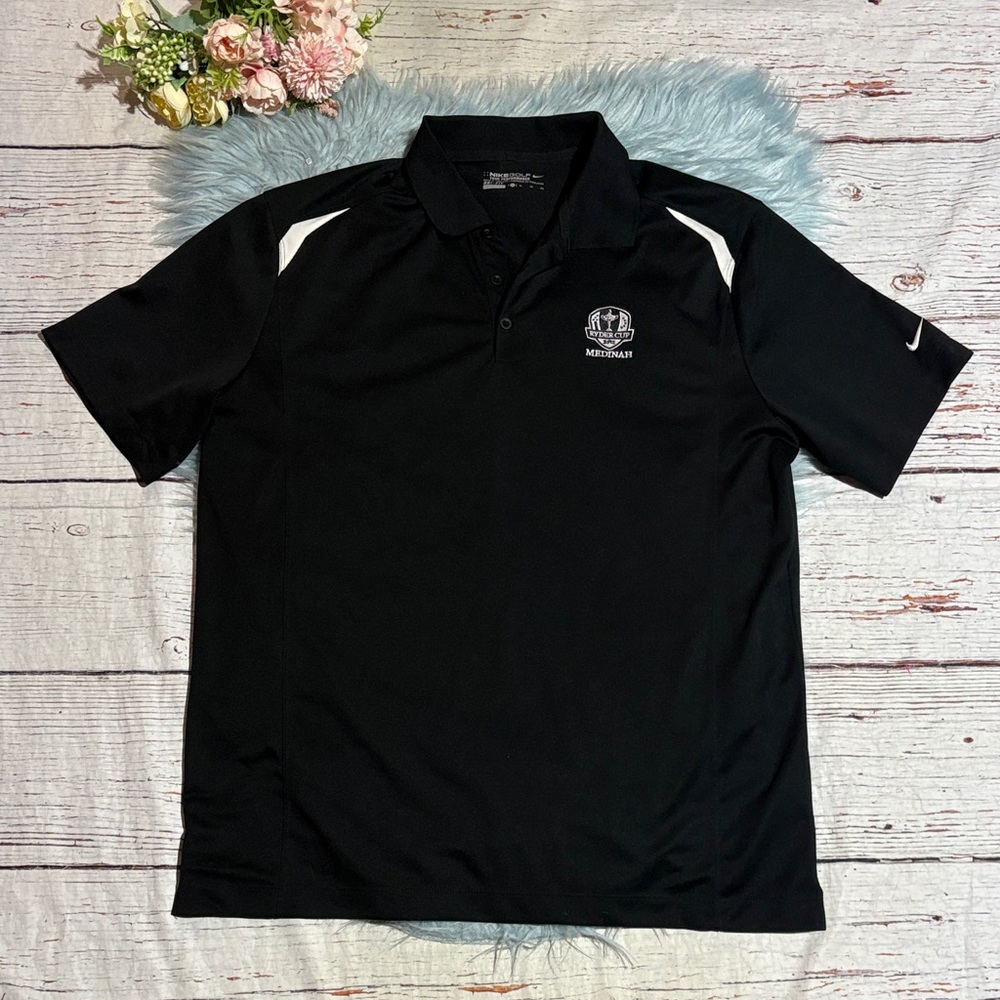 Nike Golf Tour Performance Dri-Fit Ryder Cup 2012 Black White Polo sz XL